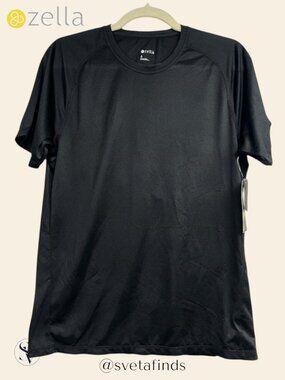 NWT Zella Men’s Short-Sleeve Performance Tee - Black, size S
